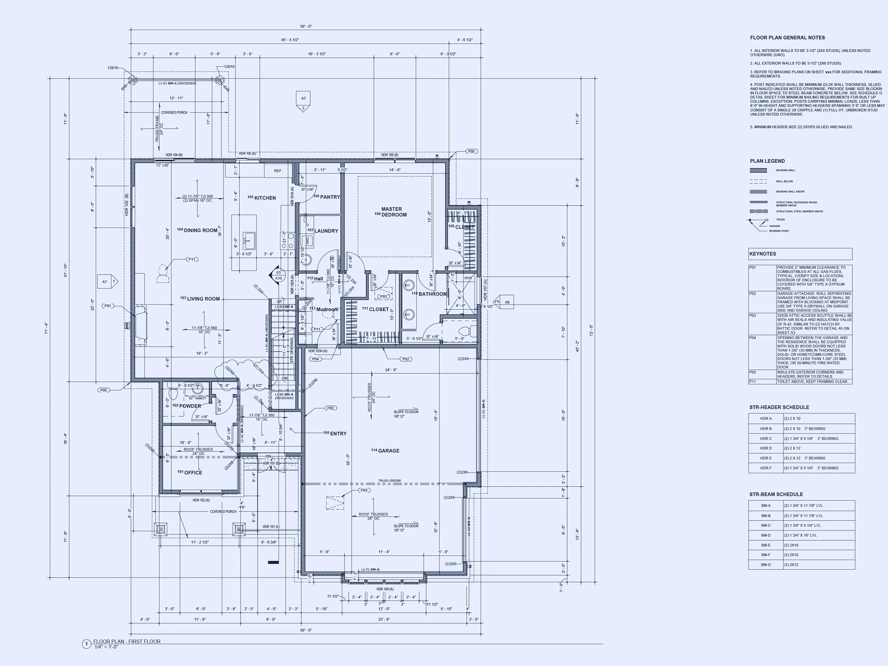 First floor CD plan sheet
